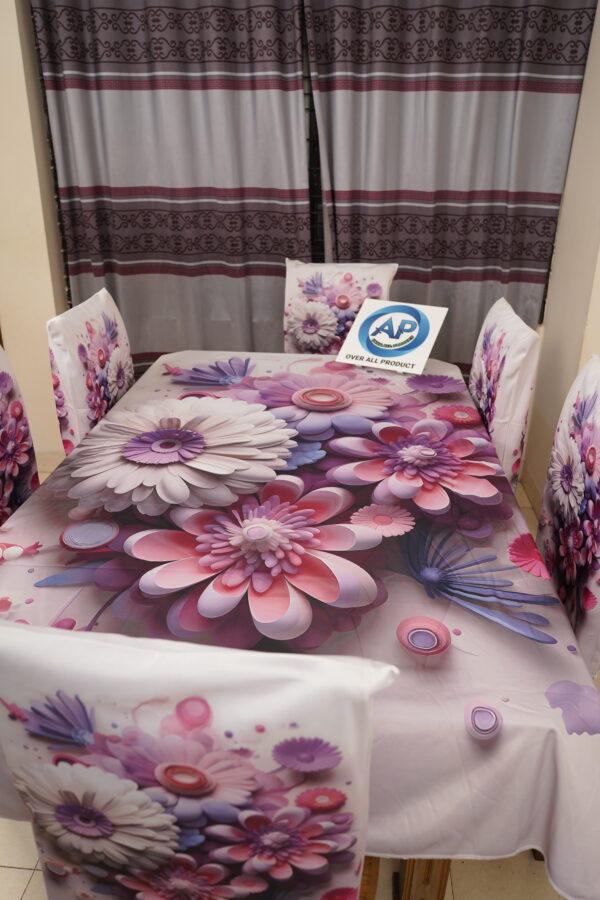 3D Print Premium Dining Table Cloth & Chiar-05