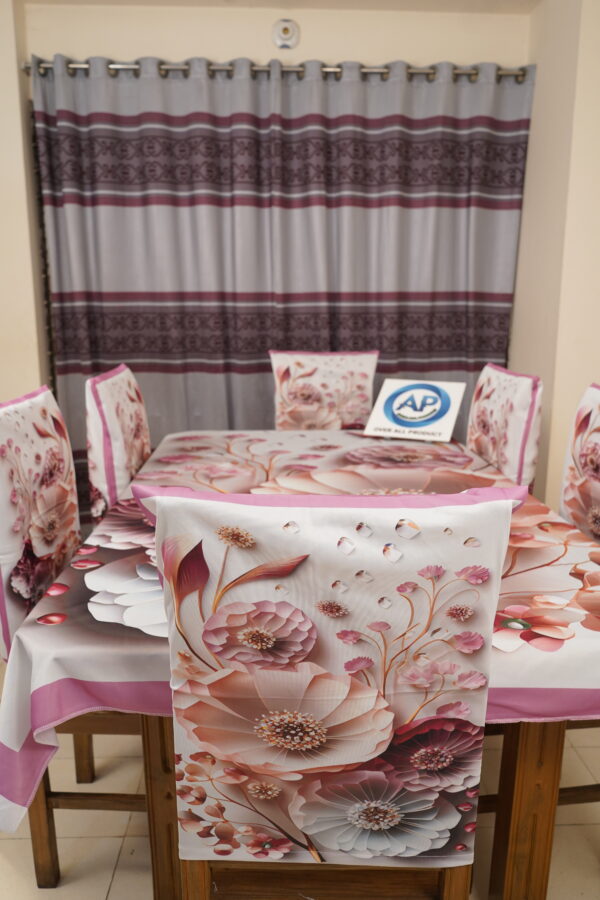 3D Print Premium Dining Table Cloth & Chiar-06