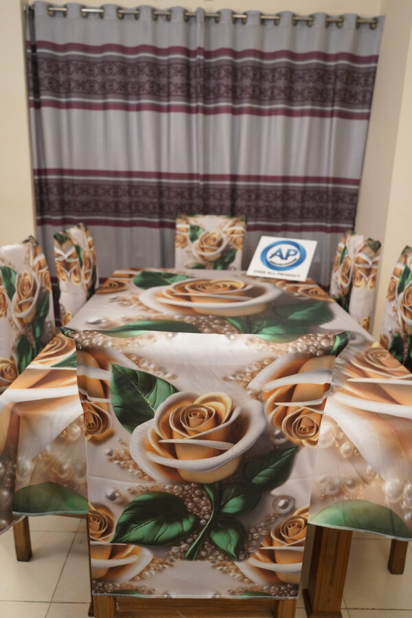 3D Print Premium Dining Table Cloth & Chiar-09