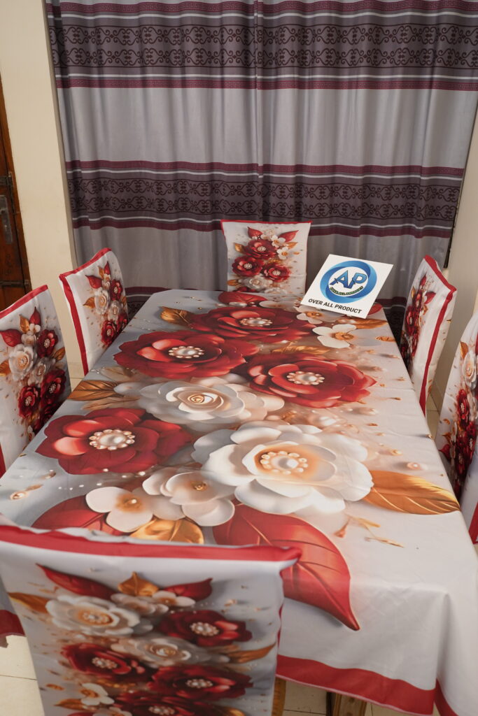 3D Print Premium Dining Table Cloth & Chiar-12