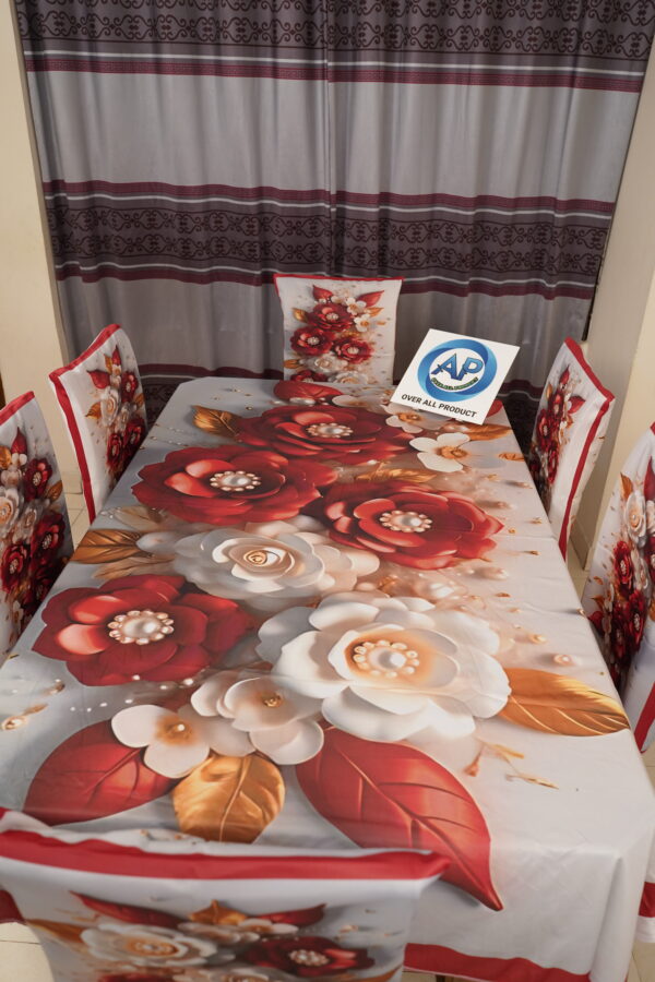 3D Print Premium Dining Table Cloth & Chiar-12